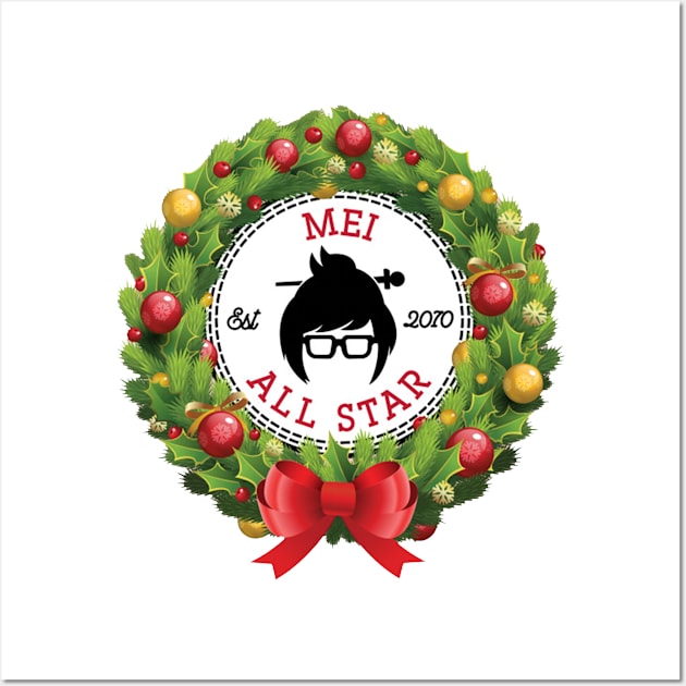 Overwatch Mei Wreath Wall Art by reddvelved